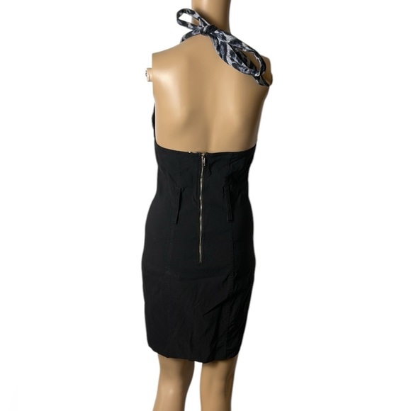 Vintage tie wrap halter corset dress,animal print,bustier,goth,bodycon,sexy - Picture 5 of 17